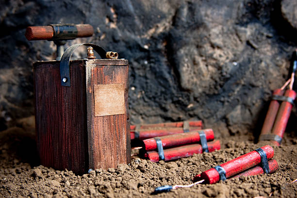 detonating fuse and dynamite on mine detonating fuse and dynamite on mine