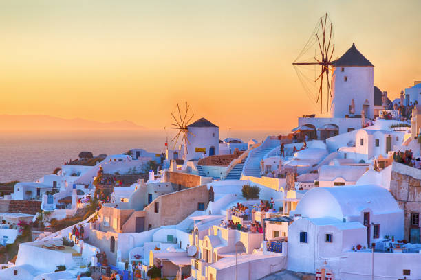 Sunset on the island of Santorini, Greece Sunset on the island of Santorini, Greece